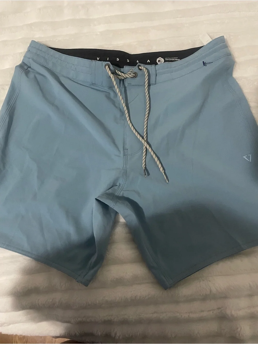 Vissla Pale Blue Elastic-Waist Swim Shorts
